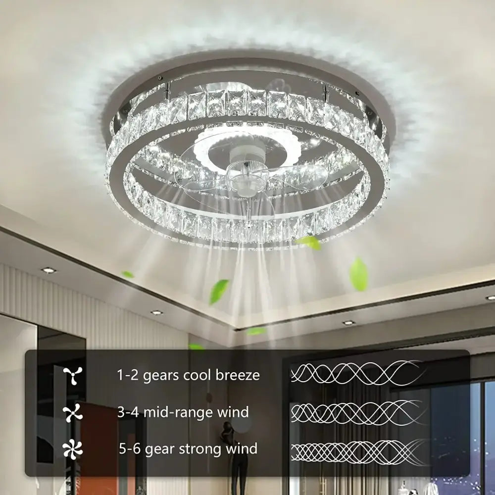 Chrome Crystal Ceiling Fan