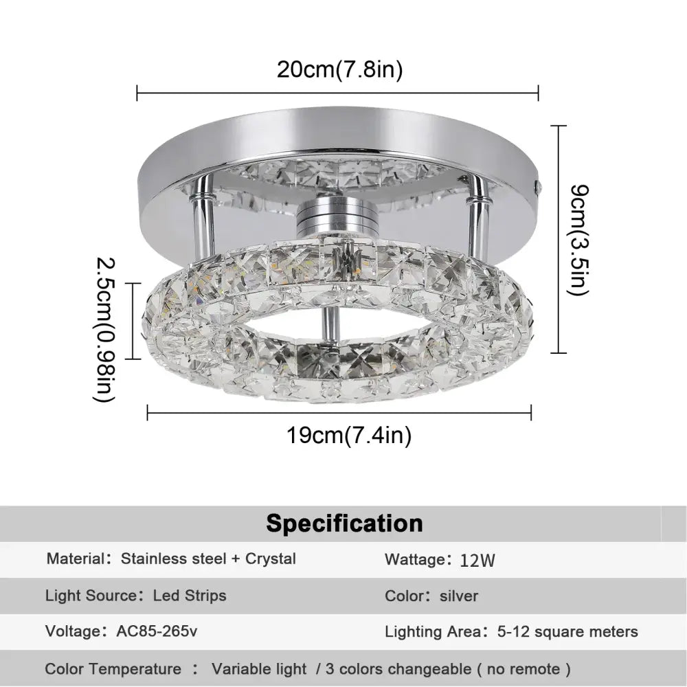 Chrome Crystal Bedroom Light