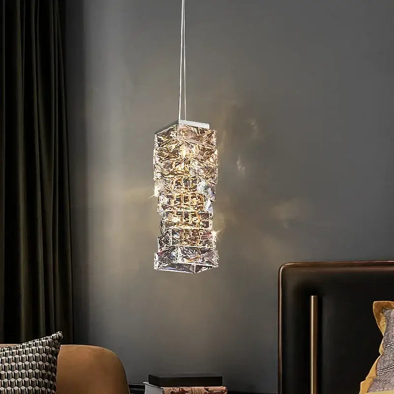 Gold Crystal Remote Dimming Ceiling Chandelier