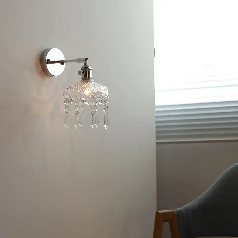 Crystal Glass Bedroom Wall Sconce