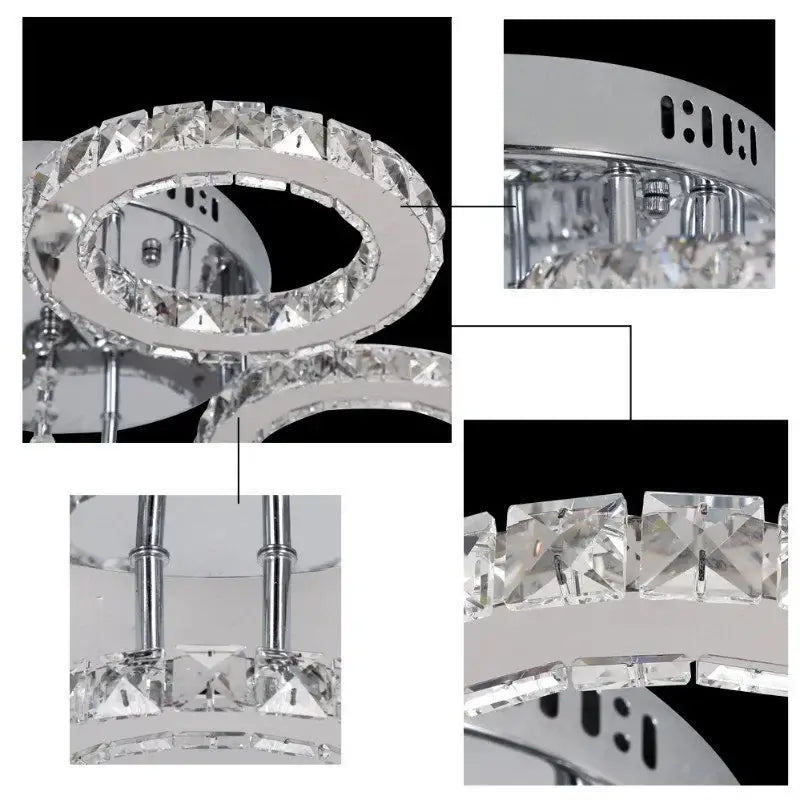 Chrome Crystal LED 5-Head Nordic Chandelier