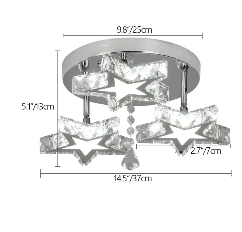 Chrome Crystal LED 5-Head Nordic Chandelier