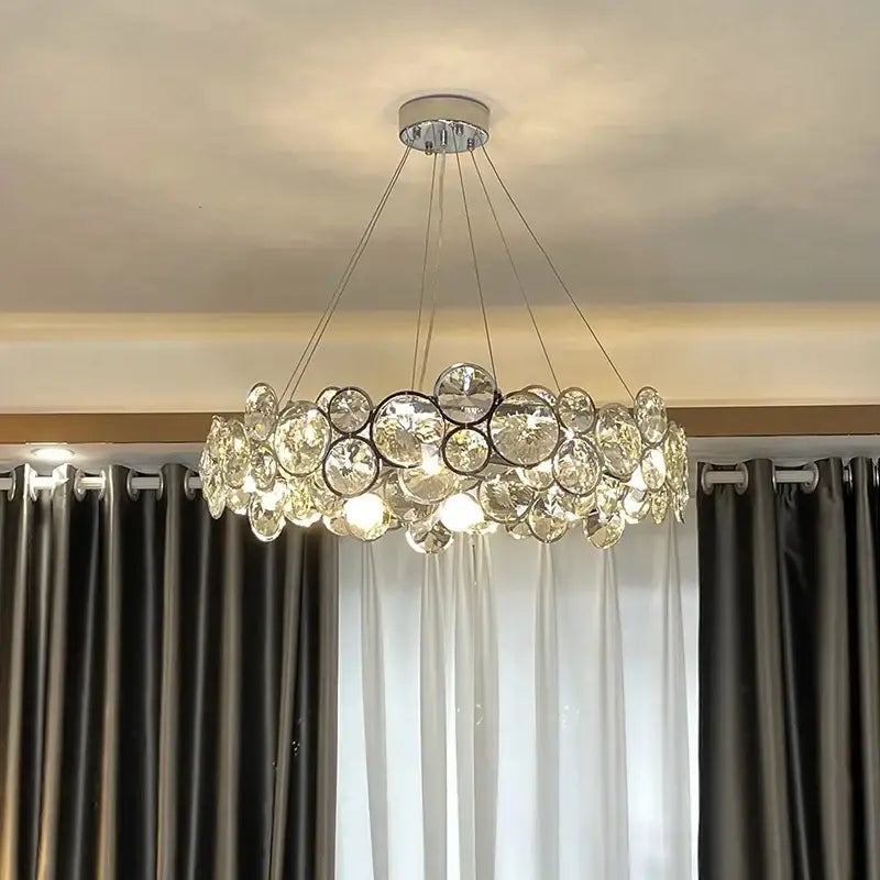 Chrome Crystal Ring Chandelier