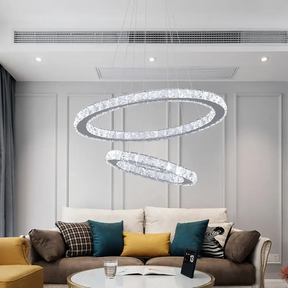 Chrome Crystal 1-Ring Dining Area Pendant Light