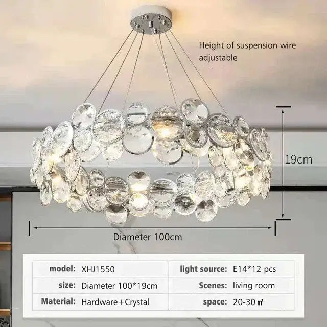 Chrome Crystal Ring Chandelier