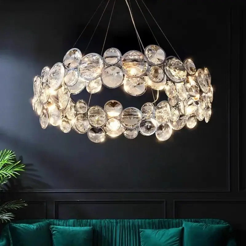 Chrome Crystal Ring Chandelier