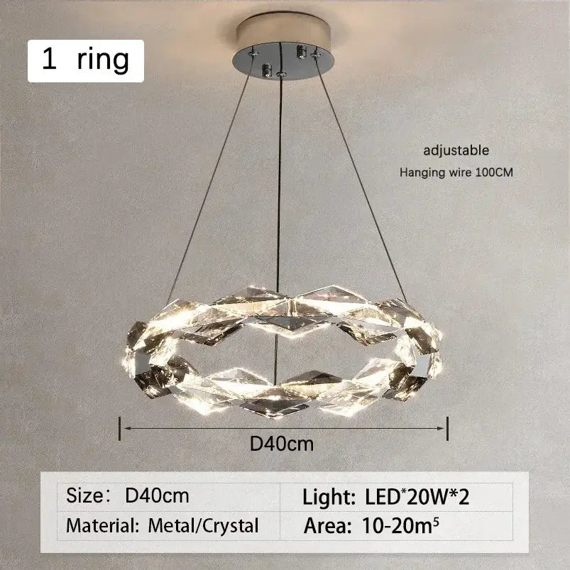 Chrome Dimmable Crystal Chandelier