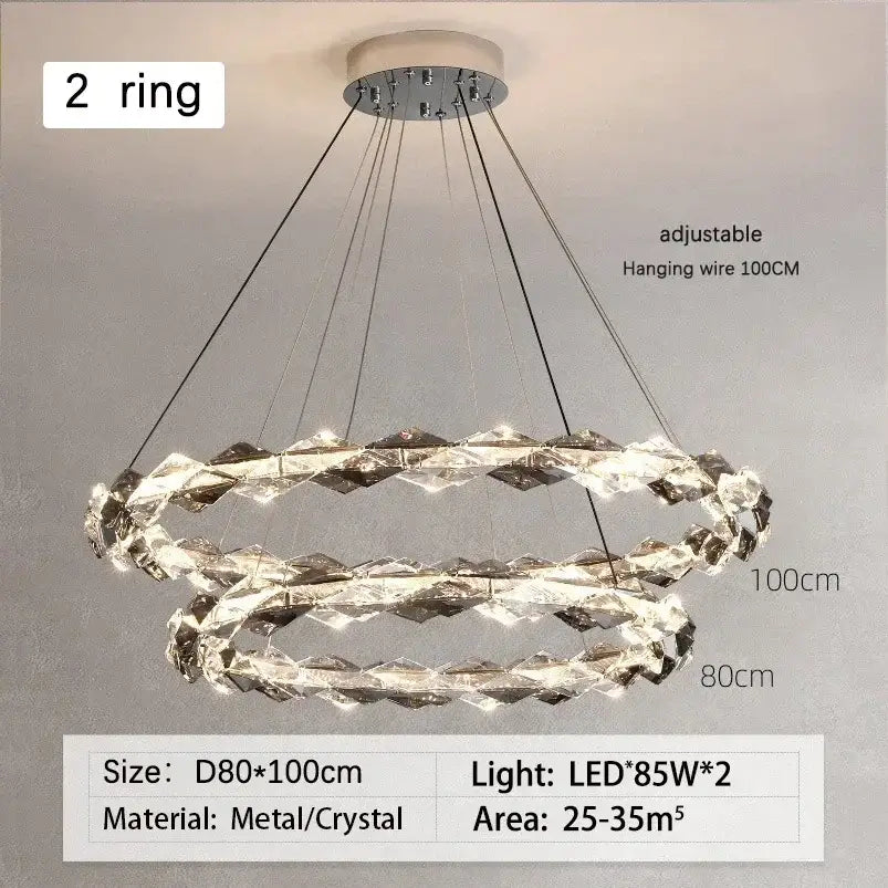 Chrome Dimmable Crystal Chandelier
