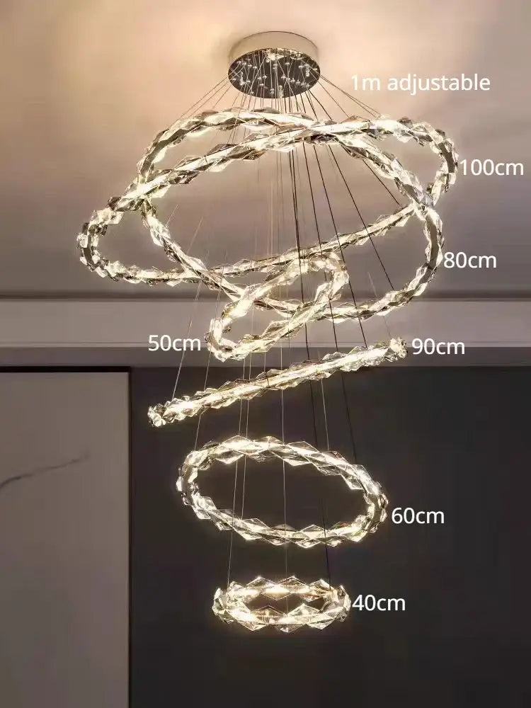Chrome Dimmable Crystal Chandelier