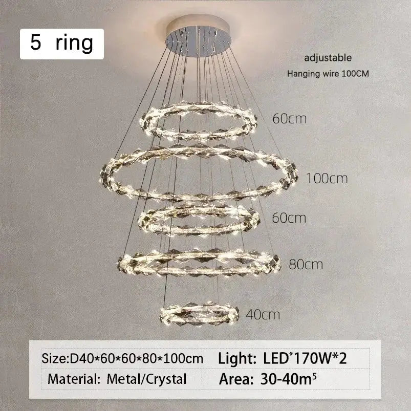 Chrome Dimmable Crystal Chandelier