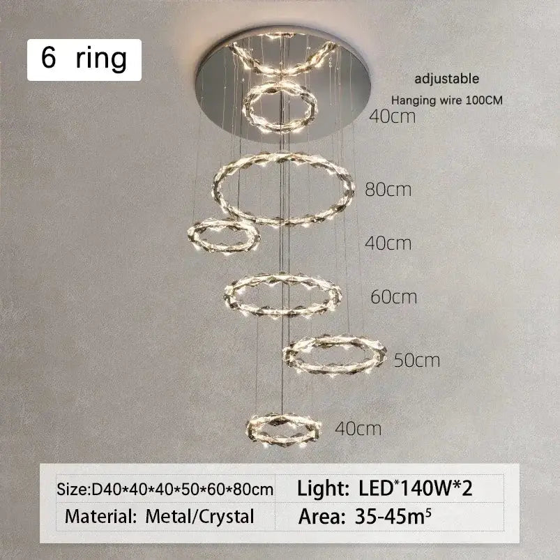 Chrome Dimmable Crystal Chandelier