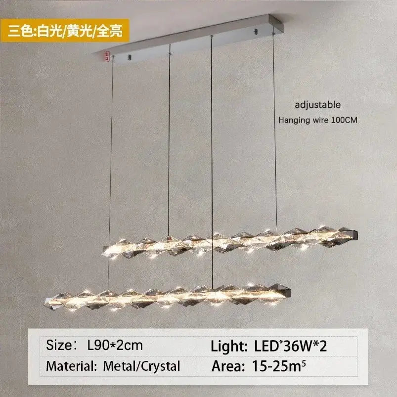 Chrome Dimmable Crystal Chandelier