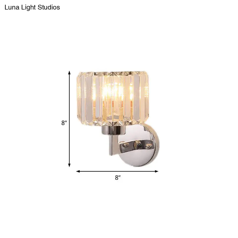 Chrome Crystal Wall Sconce Cylinder or Square
