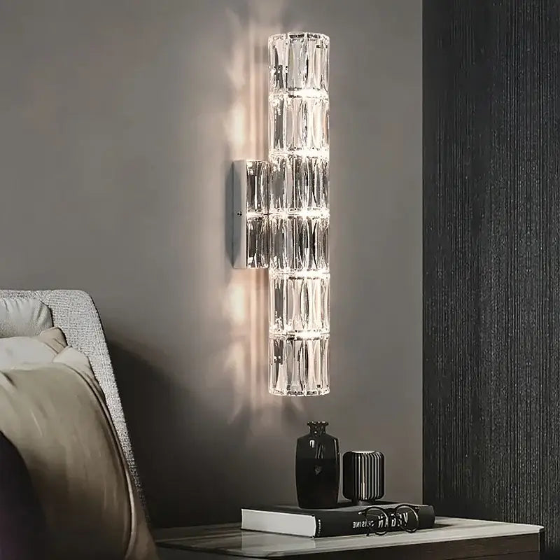 Chrome Crystal Wall Sconce Nordic 100cm