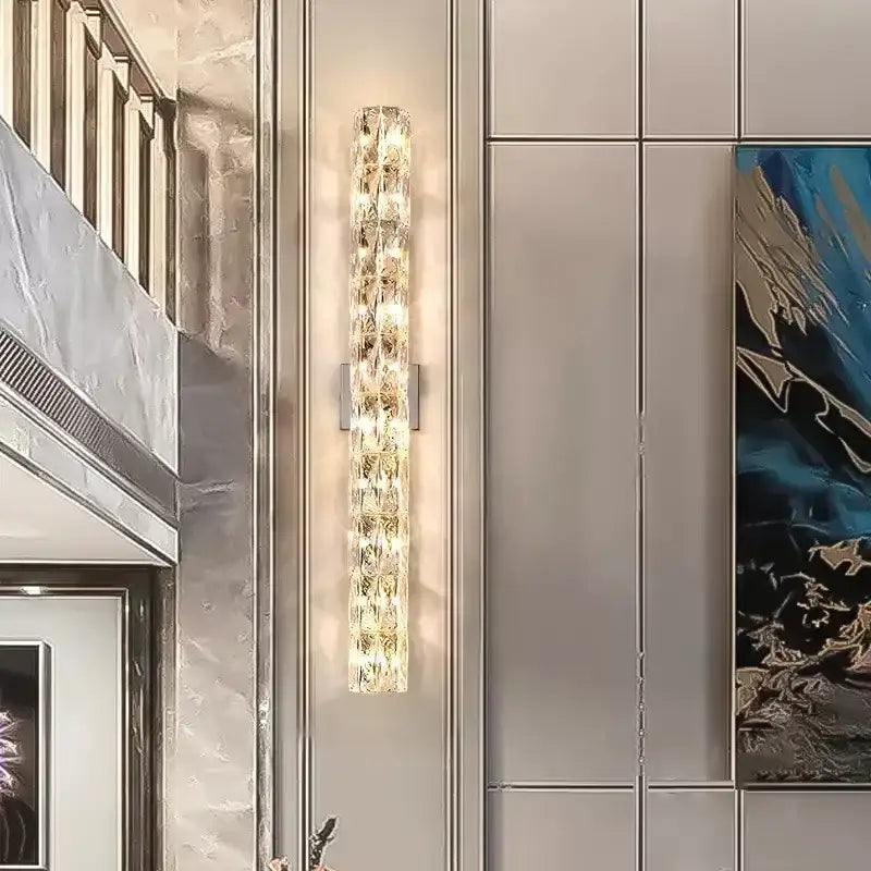 Chrome Crystal Wall Sconce Nordic 100cm
