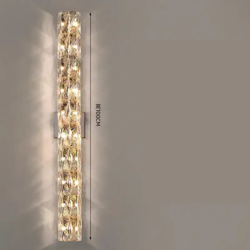 Chrome Crystal Wall Sconce Nordic 100cm