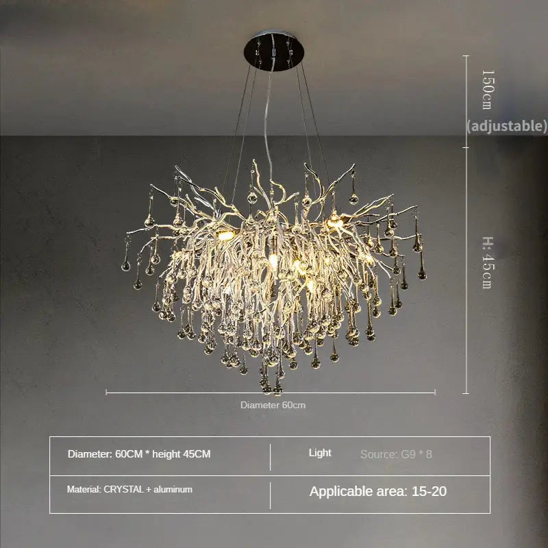 Gold Water Drop Chandelier