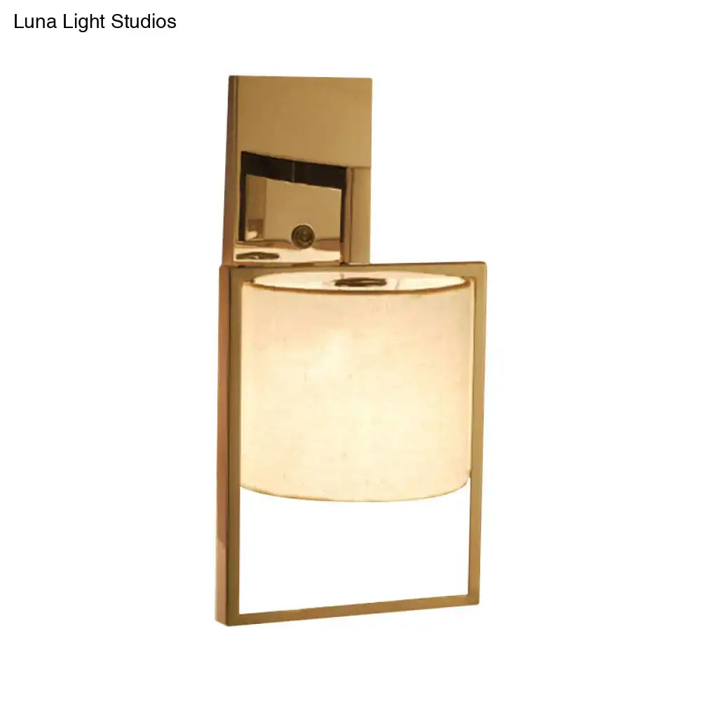 Chrome Fabric Cylinder Sconce