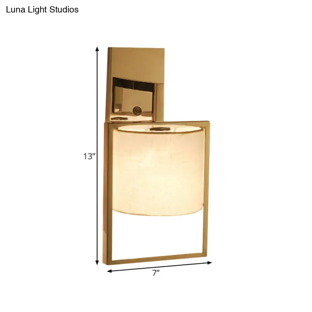 Chrome Fabric Cylinder Sconce