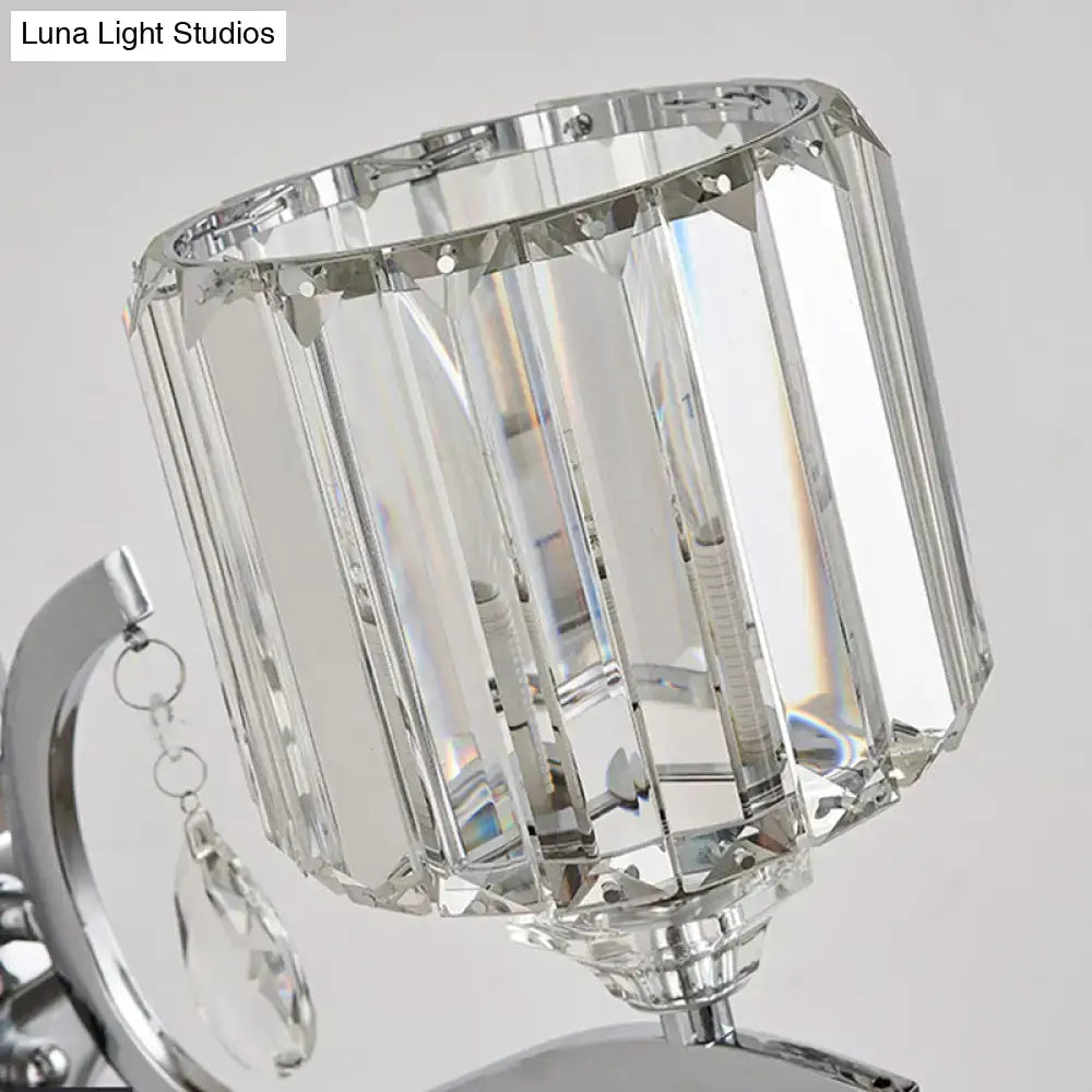 Chrome Crystal Block Sconce