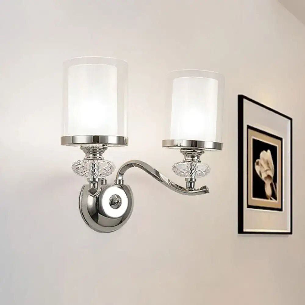 Chrome Cylinder Bathroom Sconce