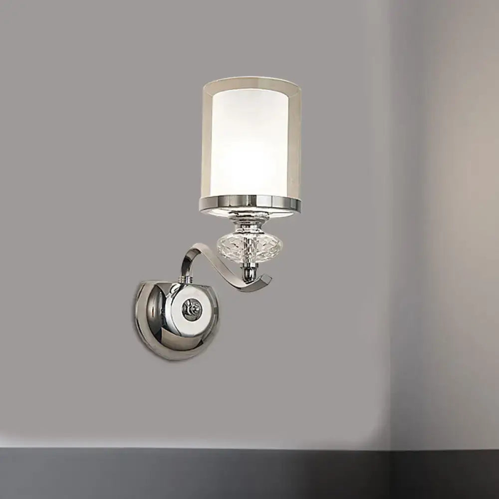 Chrome Cylinder Bathroom Sconce
