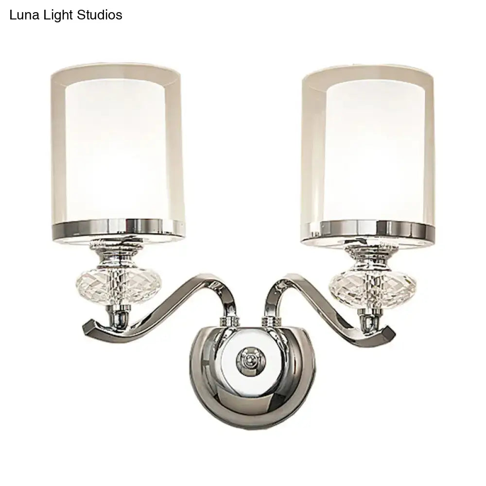 Chrome Cylinder Bathroom Sconce