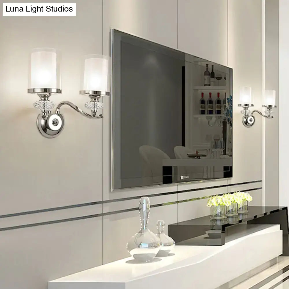 Chrome Cylinder Bathroom Sconce