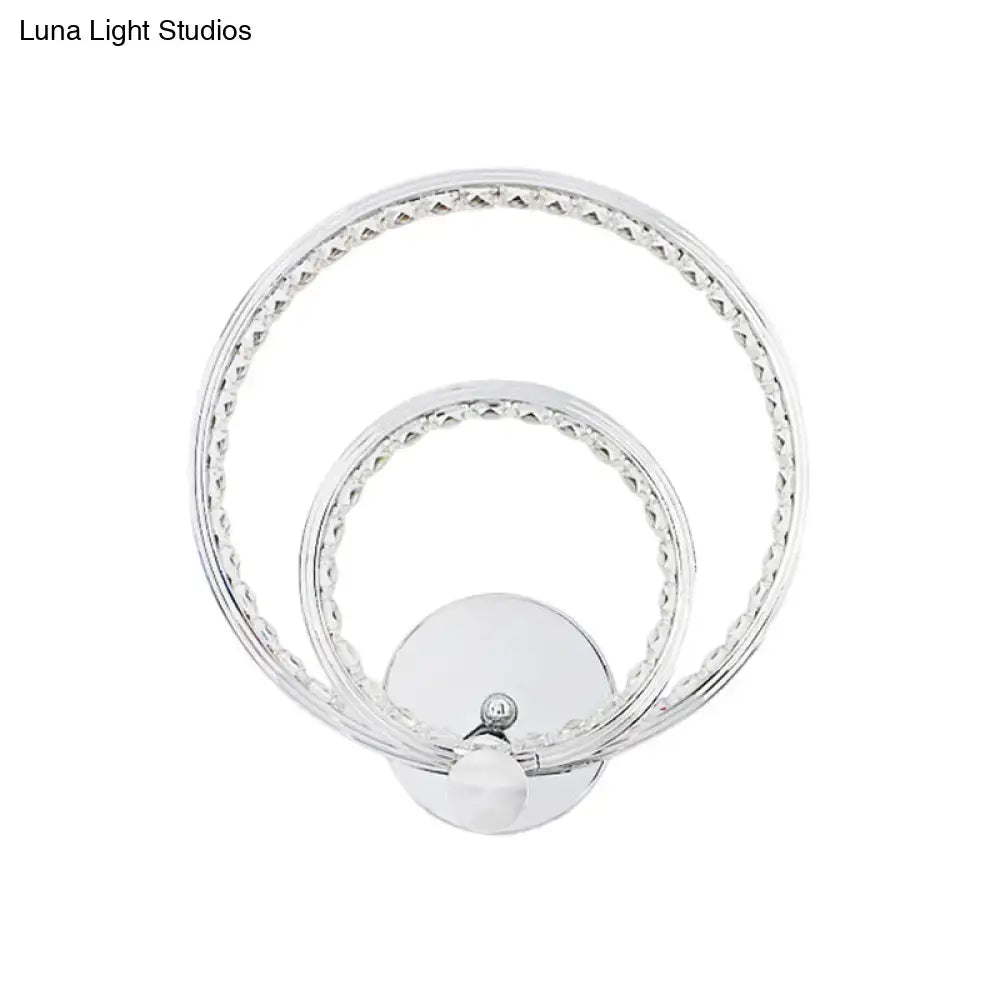 Chrome Dual Ring LED Sconce