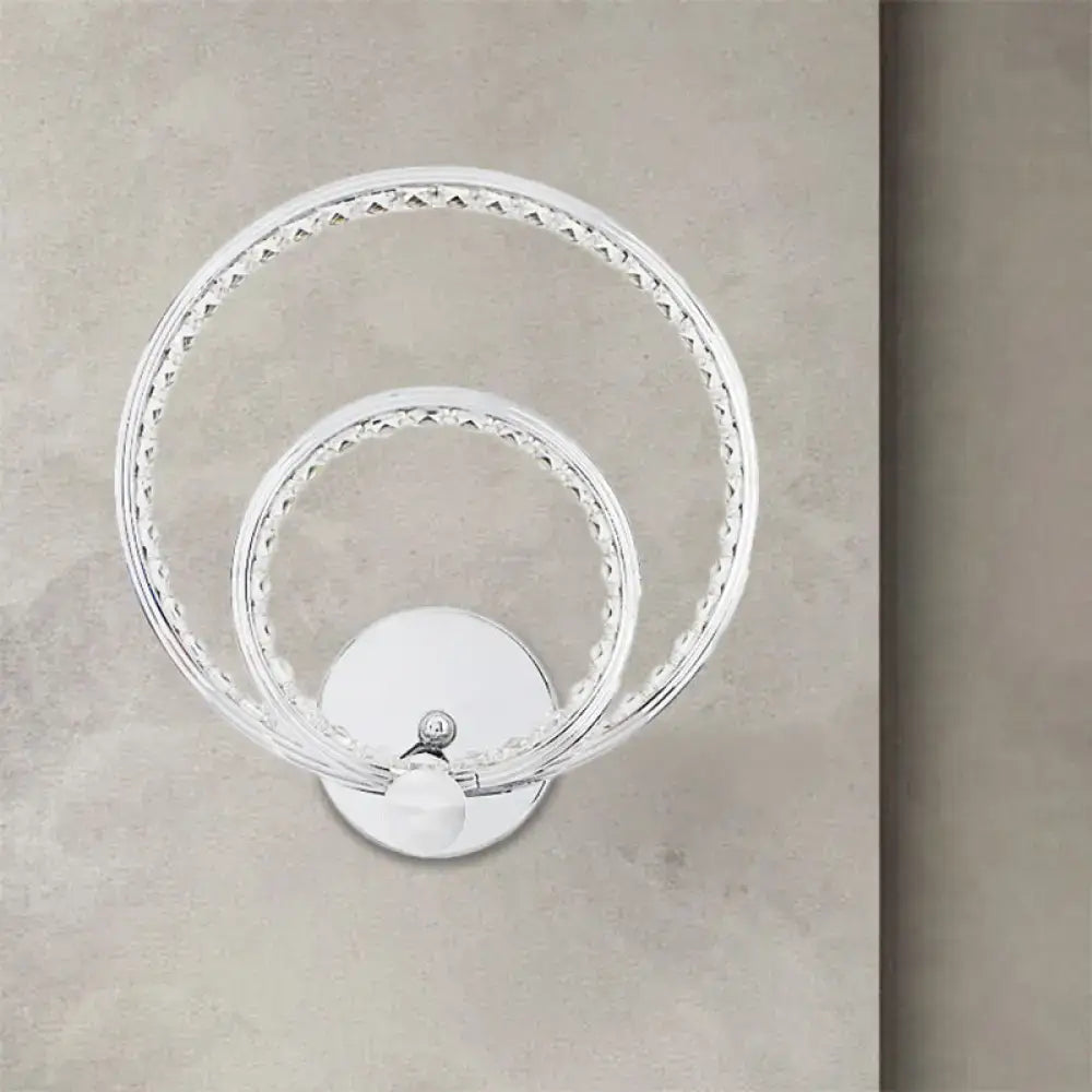 Chrome Dual Ring LED Sconce