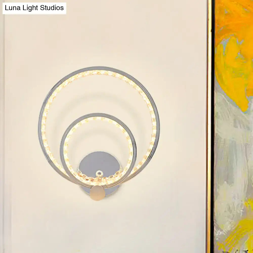 Chrome Dual Ring LED Sconce