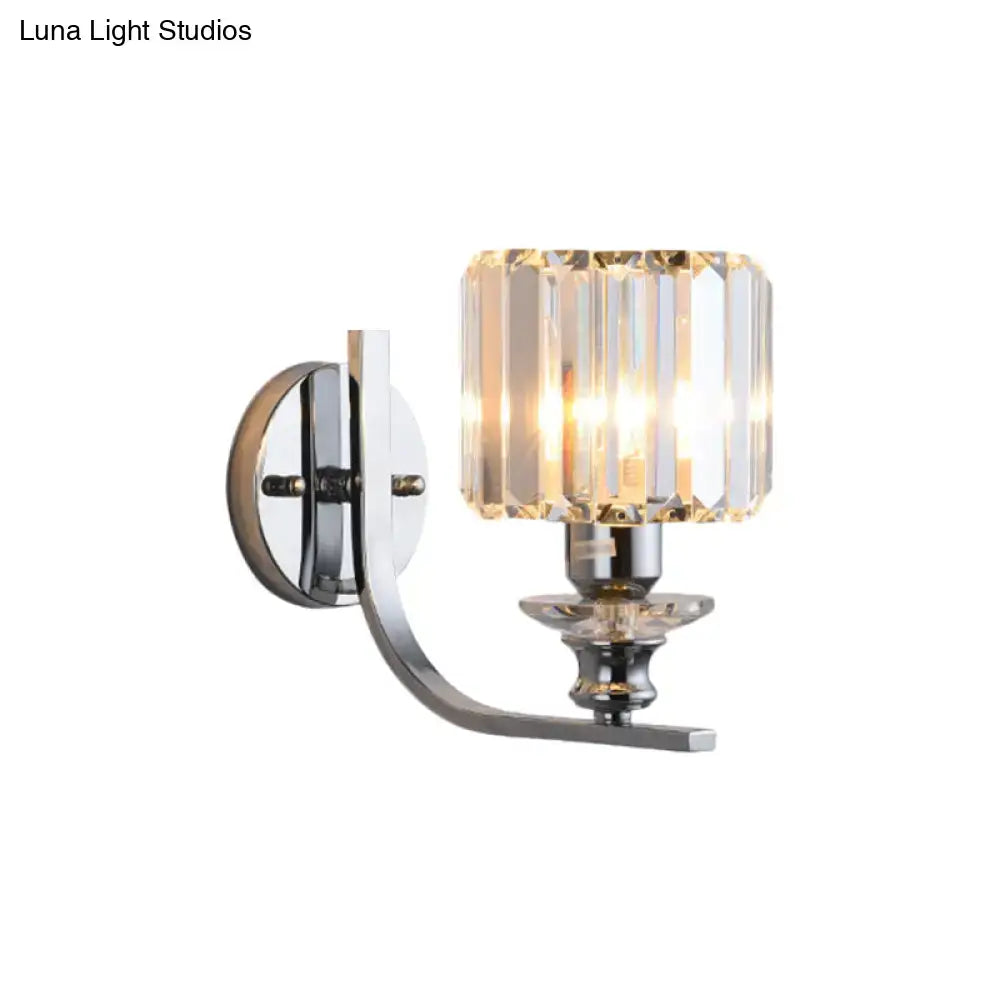 Chrome Crystal Living Room Wall Sconce