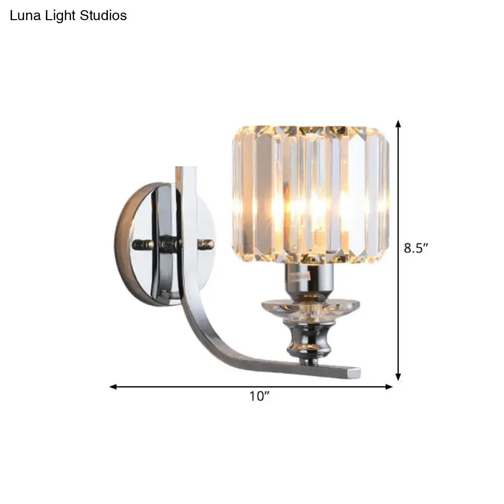 Chrome Crystal Living Room Wall Sconce