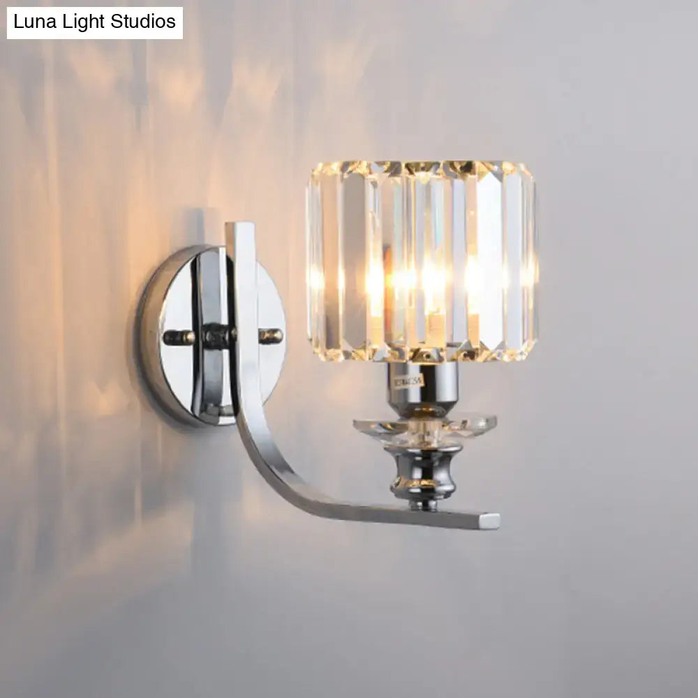 Chrome Crystal Living Room Wall Sconce