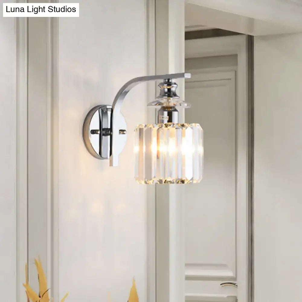 Chrome Crystal Living Room Wall Sconce