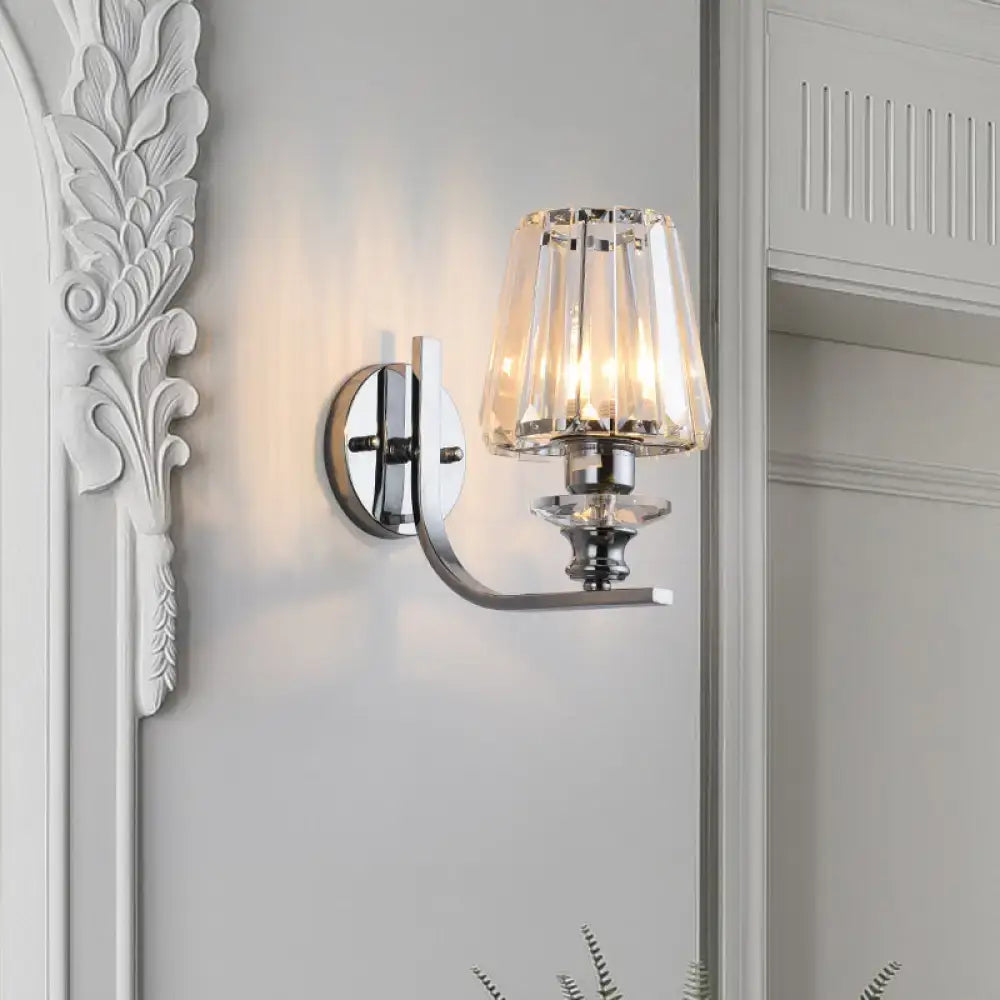 Chrome Crystal Living Room Wall Sconce