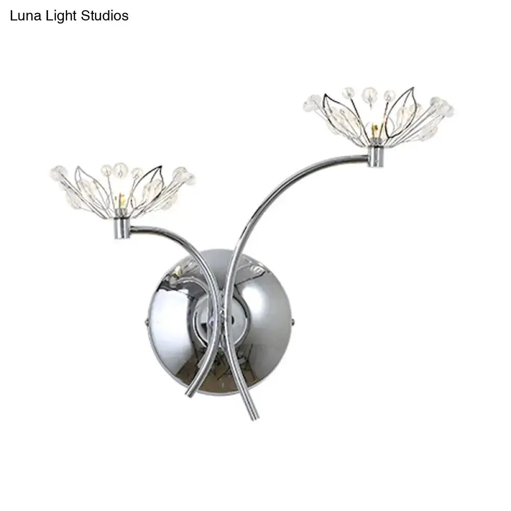 Chrome Crystal Stamen Wall Sconce