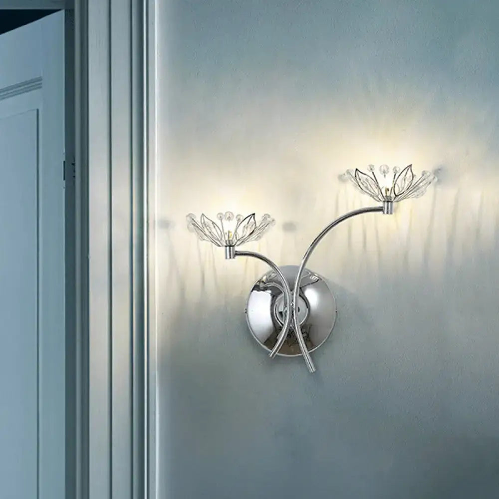 Chrome Crystal Stamen Wall Sconce