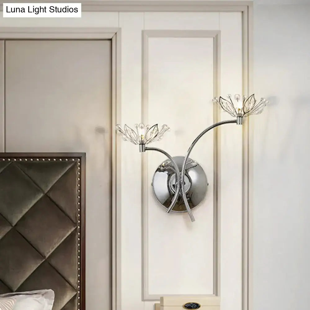 Chrome Crystal Stamen Wall Sconce