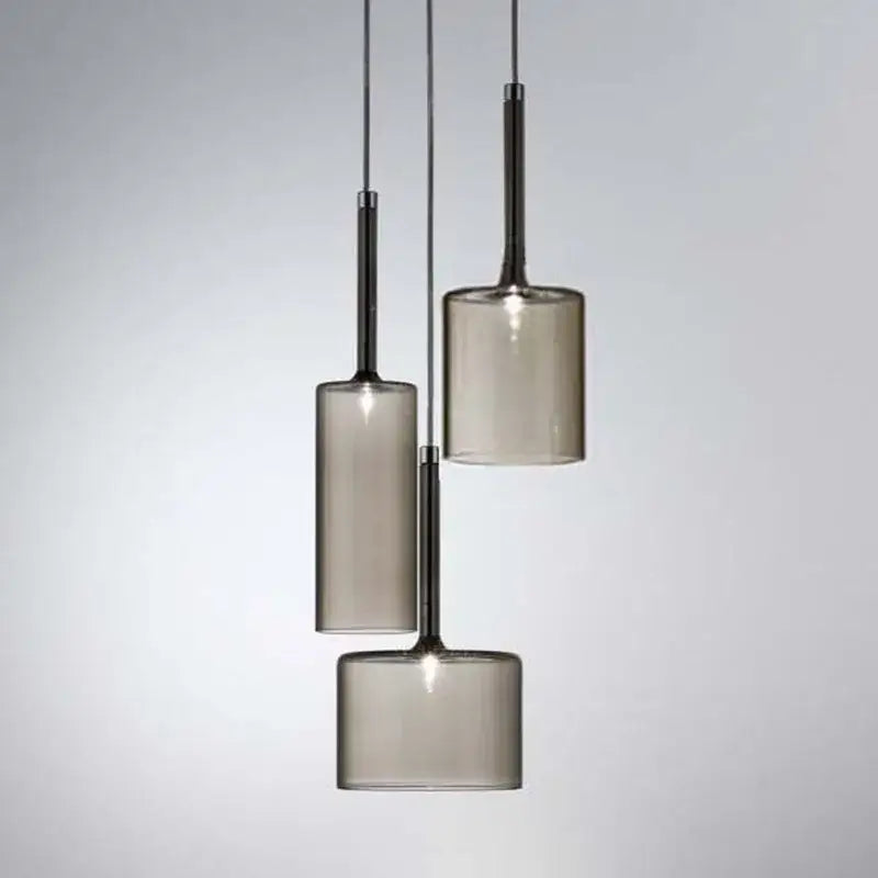Chrome Glass Pendant Light Industrial for Dining