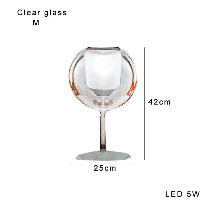 Gold Glass Table Lamp with Clear Glass Body