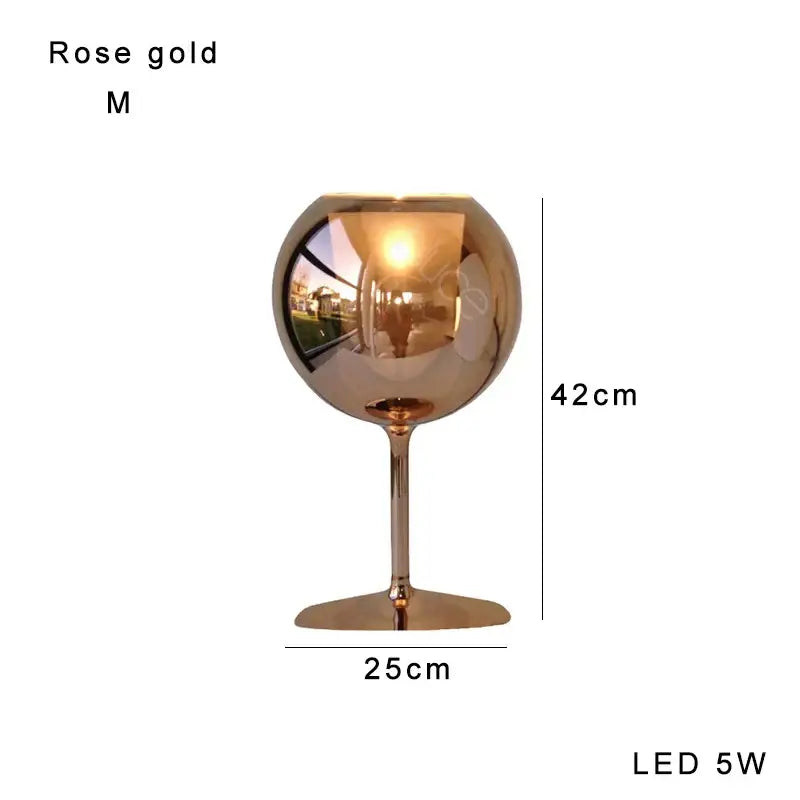 Gold Glass Table Lamp with Clear Glass Body