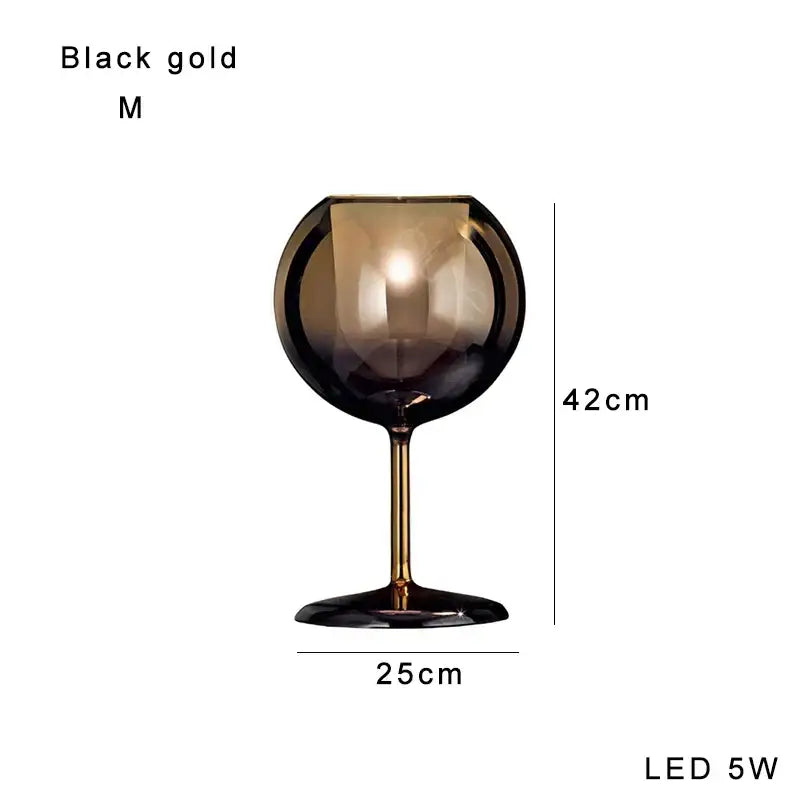 Gold Glass Table Lamp with Clear Glass Body