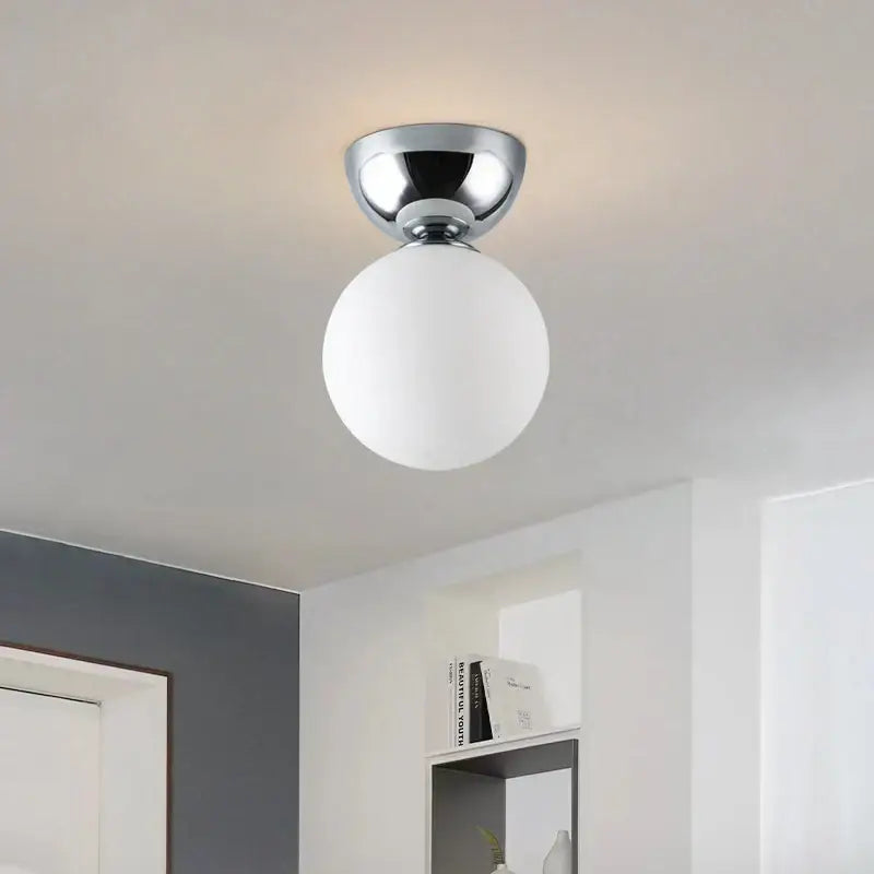 Silvery Glass Ceiling Light