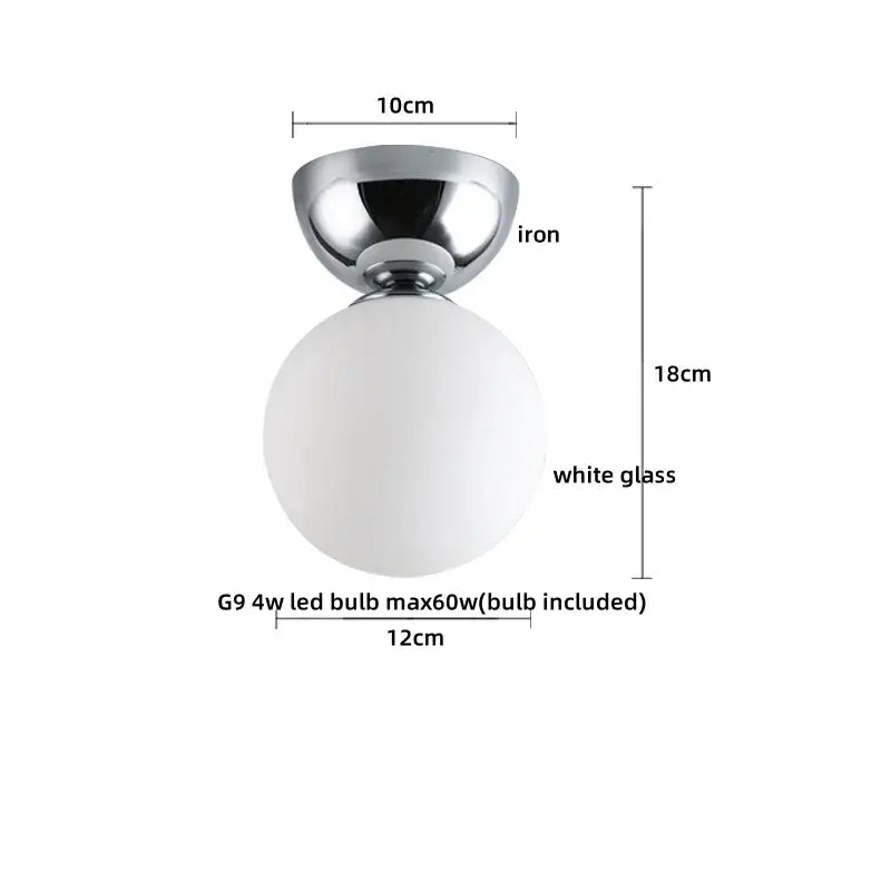 Silvery Glass Ceiling Light