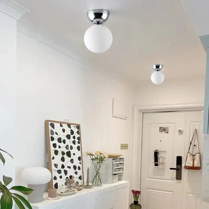Silvery Glass Ceiling Light