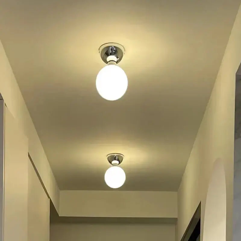 Silvery Glass Ceiling Light