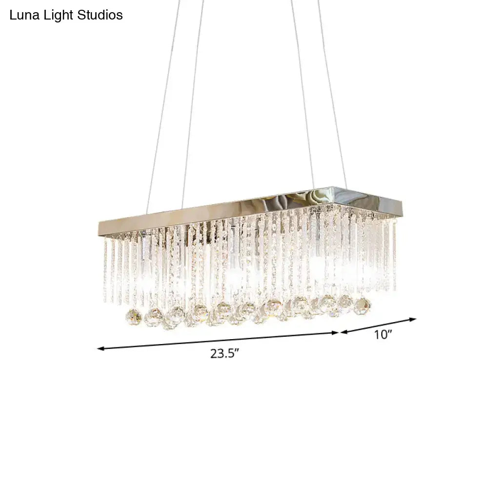 Chrome Glass Island Chandelier