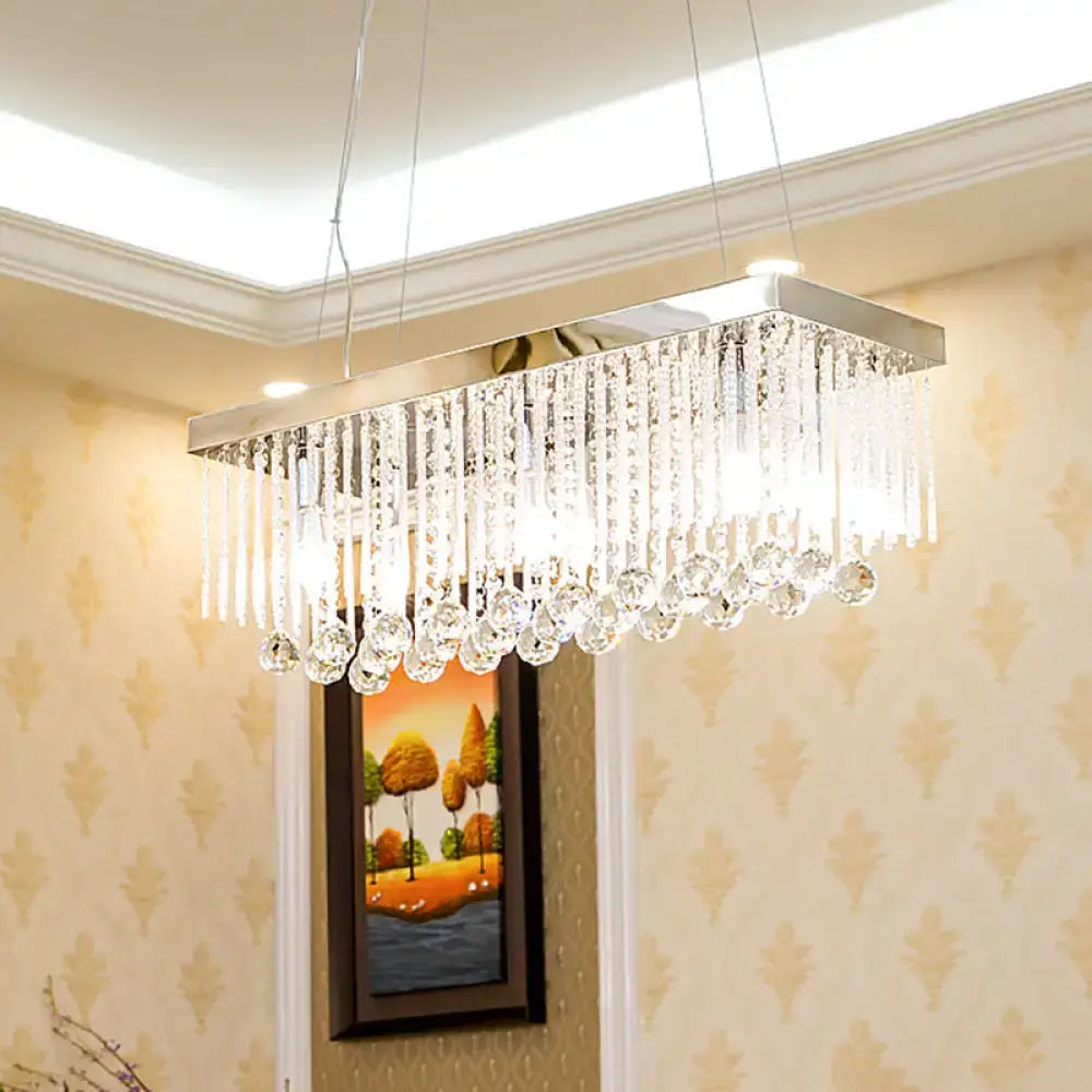 Chrome Glass Island Chandelier