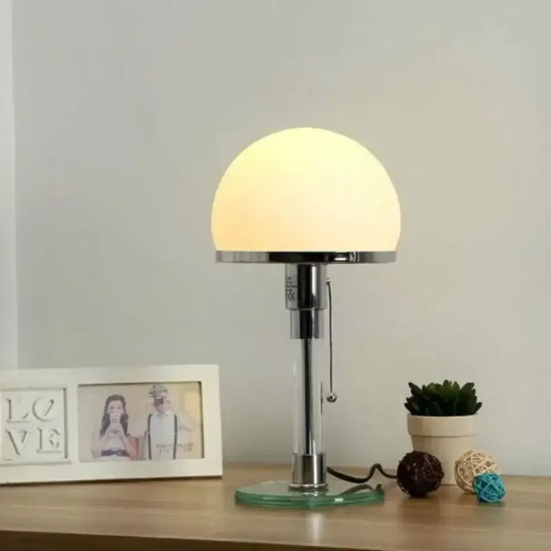 Chrome Frosted Dome Lamp